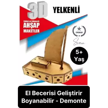 Özel Üretim 3 Boyutlu Minyatür Ham Ahşap Maket Boyanabilir Eğitici Öğretici Motor Beceri Hobi Oyun