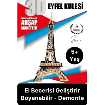 Özel Üretim 3 Boyutlu Minyatür Ham Ahşap Maket Boyanabilir Eğitici Öğretici Motor Beceri Hobi Oyun