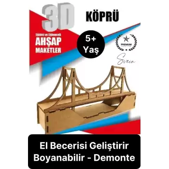 Özel Üretim 3 Boyutlu Minyatür Ham Ahşap Maket Boyanabilir Eğitici Öğretici Motor Beceri Hobi Oyun