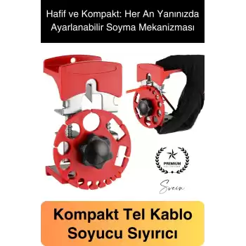 Premium Kompakt Tel Kablo Soyucu Sıyırıcı Cep Boyunda Elde Pratik Döner Koaksiyel Hafif Taşınabilir