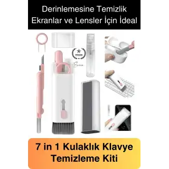 7in1 Bluetooth Kulaklık Temizleme Kalemi Klavye Telefon Tablet Elektronik Eşya Detaylı Temizlik Kiti