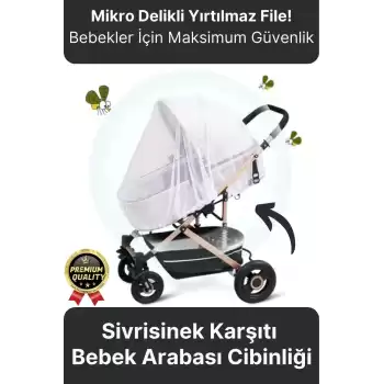 Dayanıklı Yırtılmaz Yıkanabilir Böcek Sinek Örümcek Sivrisinek Karşı Koruma Bebek Arabası Cibinliği