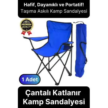 Taşıma Askılı 120 Kg Dayanıklı Konforlu Çantalı Katlanır Su Geçirmez Piknik Plaj Kamp Sandalyesi