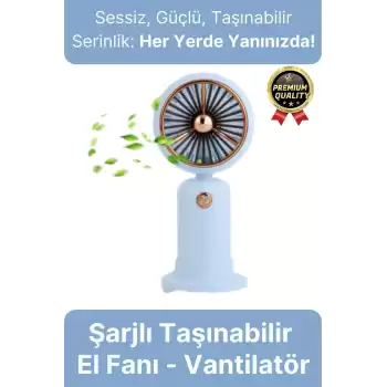 Özel Üretim Taşınabilir Usb Şarjlı Sessiz 2 Kademeli Serinletici Tutmalı Masa El Fanı Vantilatör