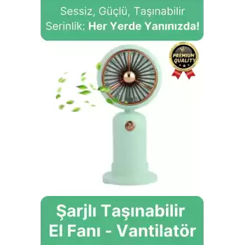 Özel Üretim Taşınabilir Usb Şarjlı Sessiz 2 Kademeli Serinletici Tutmalı Masa El Fanı Vantilatör