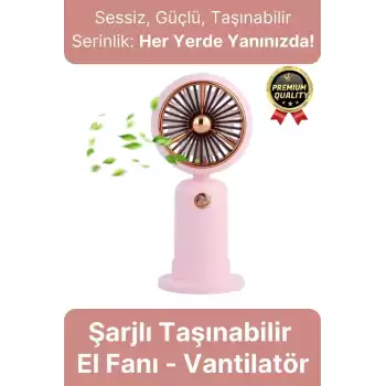 Özel Üretim Taşınabilir Usb Şarjlı Sessiz 2 Kademeli Serinletici Tutmalı Masa El Fanı Vantilatör