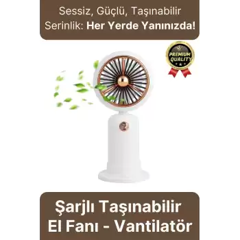 Özel Üretim Taşınabilir Usb Şarjlı Sessiz 2 Kademeli Serinletici Tutmalı Masa El Fanı Vantilatör
