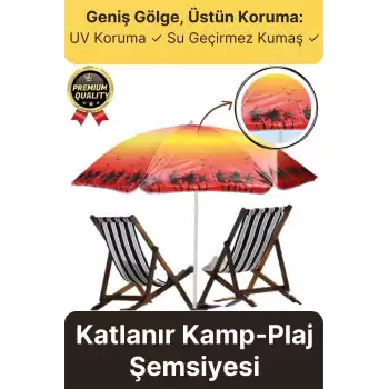 Dayanıklı Katlanabilir Fiber Tel Büyük Boy 170cm Deniz Bahçe Balkon Piknik Kamp Güneş Plaj Şemsiyesi