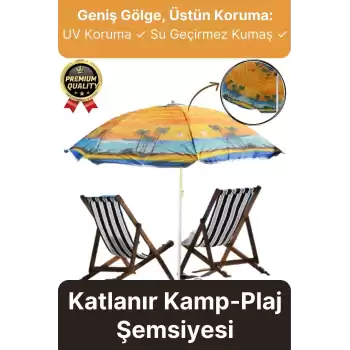 Dayanıklı Katlanabilir Fiber Tel Büyük Boy 170cm Deniz Bahçe Balkon Piknik Kamp Güneş Plaj Şemsiyesi
