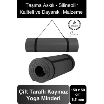 150 cm Dayanıklı Kaymaz Taşıma Askılı Su Geçirmez Yoga Pilates Matı Rahat Konforlu Taşınabilir