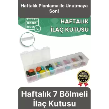 Dayanıklı Düzenleyici Organizer Abs Plastik Şeffaf Haftalık Günlük 7 Bölmeli İlaç Hap Saklama Kutusu