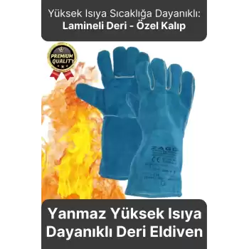 Özel Üretim Konforlu Yüksek Isıya Dayanıklı Yangın Kaynakçı Yanmaz Çok Amaçlı Bahçe Deri İş Eldiveni