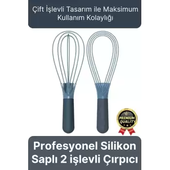 Profesyonel Dayanıklı Yapışmaz Çeyiz Mutfak Yumurta Kek Düz Balon Silikon Saplı 2 işlevli Çırpıcı