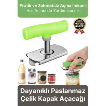 Dayanıklı Ölçülü Ayarlanabilir Paslanmaz Çelik Mutfak Pratik Kavanoz Konserve Şişe Kapak Açacağı