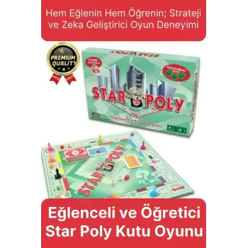 Premium Eğlence Strateji Aile Etkinlik Aktivite Monopoly Emlak Gayrimenkul Ticaret Oyunu Star Poly