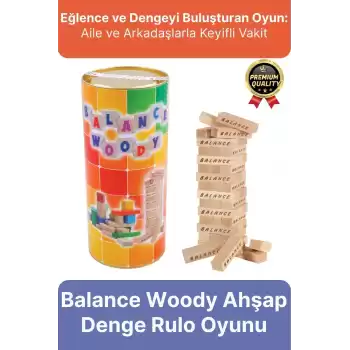 Premium Eğlence Parti Etkinlik Aile Strateji Koordinasyon Balance Woody Ahşap Denge Rulo Oyunu