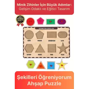 Yeni Seri Çocuk Ebeveyn Eğlenceli Eğitici Öğrenme Destekli Şekiller Yapboz Ahşap Tutmalı Puzzle