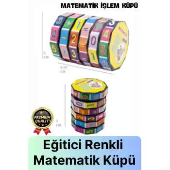Çok Amaçlı Çocuk Eğlenceli Eğitici Öğretici Zeka Gelişimini Destekleyen Renkli Temel Matematik Küpü