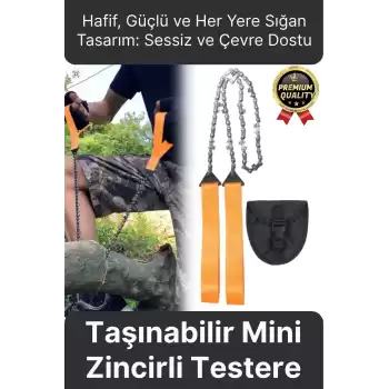Çok Amaçlı Saplı Taşınabilir Güçlü Dayanıklı Ergonomik Hafif Çantalı Mini Manuel Zincirli Testere