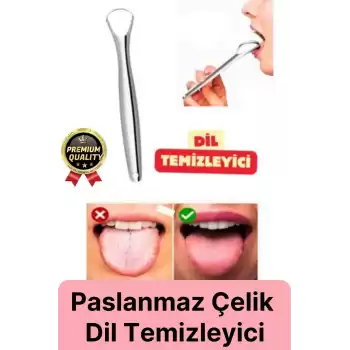 Özel Üretim Ferah Nefes Paslanmaz Çelik Standart Boy Sıyırıcı Aparat Dil Temizleyici Ağız Bakım