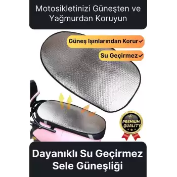 Özel Üretim Alüminyum Koltuk Kılıfı Dayanıklı Lastikli Su Geçirmez Motor Sele Güneşliği 60 cm x35 cm