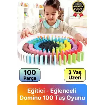 Özel Üretim Çocuk Eğitici Eğlenceli El Göz Koordinasyonu Geliştirici Renkli Domino 100 Taş Oyunu