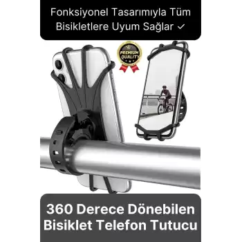 Premium Sök Çıkar 360 Derece Dönebilen Ayarlanabilir Bisiklet Motosiklet Scooter Telefon Tutucu