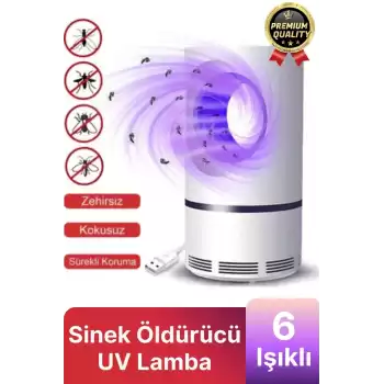 Premium Kimyasalsız Sessiz Şarjlı Uv 6 Işıklı Elektrikli Haşere Böcek Sinek Kovucu Öldürücü Lamba