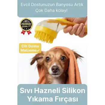 Özel Üretim Banyo Masaj Yapan Tarak Kedi Köpek Evcil Hayvan Sıvı Hazneli Silikon Yıkama Fırçası