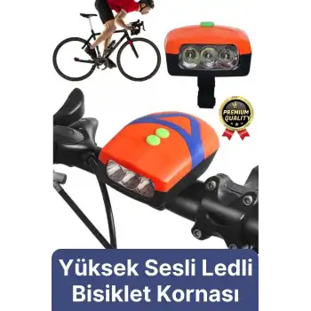 Çok Fonksiyonlu Kolay Takılabilir Dayanıklı Yüksek Sesli Su Geçirmez Led Işıklı Bisiklet Kornası
