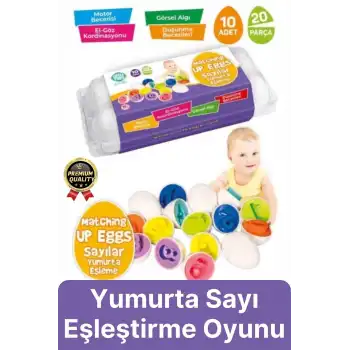 Yeni Nesil Eğitici Öğretici El Göz Kordinasyonu Çocuk Bebek Yumurta Sayı Eşleştirme Oyunu 10lu
