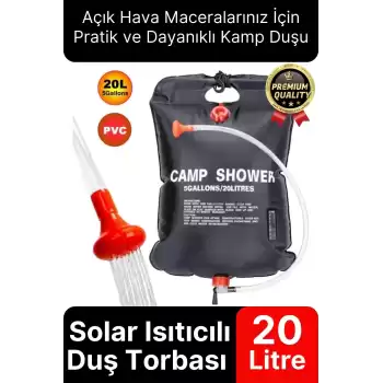 Çok Fonksiyonlu Dayanıklı Yüksek Kaliteli Pvc Malzeme Solar Isıtıcılı Kamp Duş Torbası 20 Litre