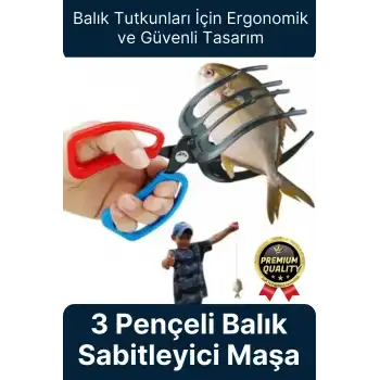 Çok Fonksiyonlu Ergonomik Tasarım Kaymayı Engelleyen Pense 3 Pençeli 11 cm Balık Sabitleyici Maşa