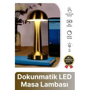 Özel Üretim Dokunmatik Şarjlı Dekoratif 3 Modlu 23 cm x 9 cm Modern Aç/Kapa Butonlu Led Masa Lambası