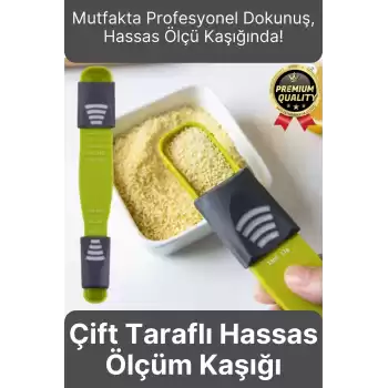 Premium Seri Gıda Sıvı Katı Şeker Tuz Kahve Baharat Ayarlanabilir Çift Taraflı Hassas Ölçüm Kaşığı