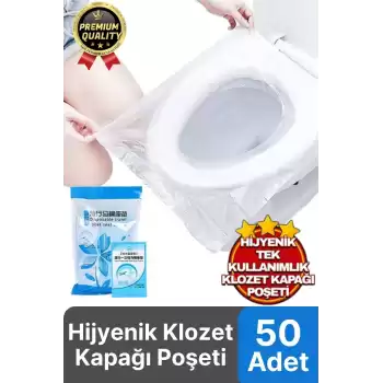 Yeni Seyahat Tipi Taşınabilir Okul Tuvalet Wc Hijyenik Tek Kullanımlık Klozet Kapağı Poşeti 50 Adet