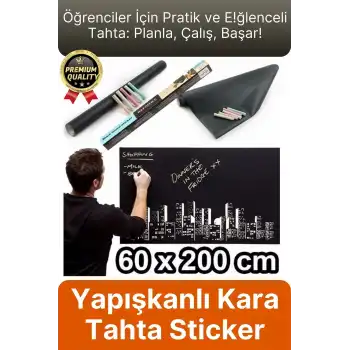 Özel Üretim Öğrenci Yazılabilir Silinebilir Yapışkanlı Büyük Boy Tahta Sticker Blackboard Rulo Pano