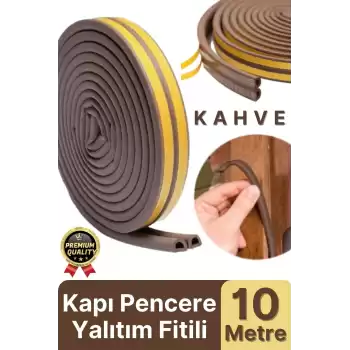 Güçlü Kendinden Yapışkanlı Kapı Pencere Soğuk Hava Geçirmez Yalıtım İzolasyon Kahve Fitil 10 Metre