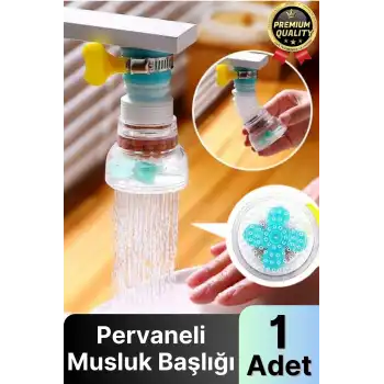 Özel Üretim Dayanıklı Su Tasarruflu Filtreli 360 Derece Oynar Mineral Taşlı Pervaneli Musluk Başlığı