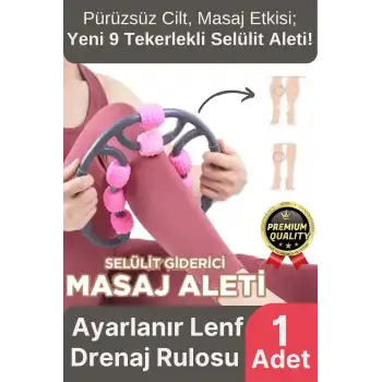 Yeni Nesil Kas Gevşetici Ayarlanabilir Roller Lenf Drenaj Rulosu 9 Tekerlekli Selülit Masaj Aleti