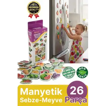 Yeni Nesil Eğlenceli Eğitici Öğretici El Göz Koordinasyonu Oyun Manyetik Sebze Ve Meyveler 26 Parça