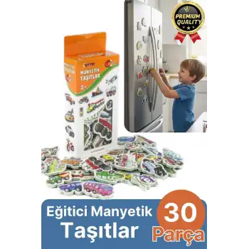 Yeni Nesil Eğlenceli Eğitici Öğretici El Göz Koordinasyonu Buzdolabı Oyun Manyetik Taşıtlar 30 Parça