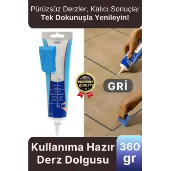 Profesyonel Kolay Kullanıma Hazır Zemin Duvar Onarma Gaga Uçlu Tüp Fayans Arası Derz Dolgu Gri