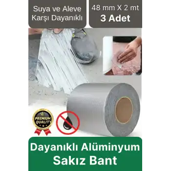 Premium Çatlak Boru Tamir İzolasyon Isıya Dayanıklı Su Sızdırmaz Çamur Bandı Sakız Bant 48 Mm X 2 Mt