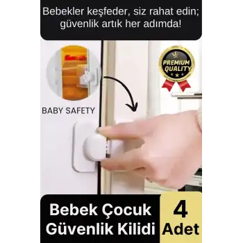 Özel Tasarım Buzdolabı Çekmece Pencere Dolap Sabitleyici Bebek Çocuk Koruyucu Güvenlik Kilidi 4 Adet