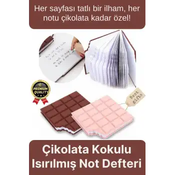Özel Tasarım Eğlenceli Hediyelik Isırılmış Lezzet Gerçekçi Çikolata Görünümlü Kokulu Not Defteri