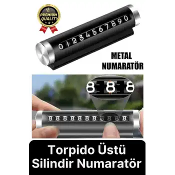 Yeni Araç İçi Telefon Numarası Parkmatik Metal Çevirmeli Ayarlı Torpido Üstü Silindir Numaratör