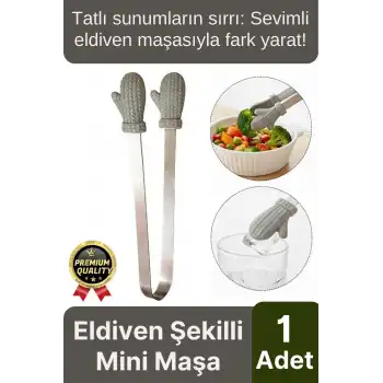 Özel Tasarım Pratik Sevimli Eldiven Şekilli Isıya Dayanıklı Silikon Uçlu Mini Mutfak Servis Maşası