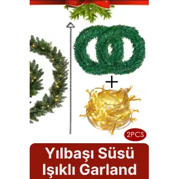 Özel Seri Gürleştirici Dekor Şerit Günışığı Ledli Çam Ağacı Yeni Yıl Yılbaşı Süsü Işıklı Garland