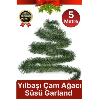 Özel Üretim Dekoratif Süsleme Yeni Yıl Ruhu Noel Yılbaşı Çam Ağacı Süsü Garland Büyük Boy 5 Metre